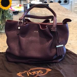 TOD’S burgundy satchel